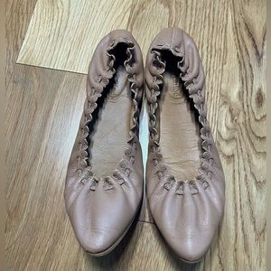 Size 37.5 see by Chloe tan ballet flats